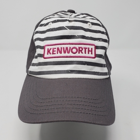 kenworth Accessories - NWT KENWORTH GREY STRIPE COTTON PATCH ADJUSTABLE BASEBALL HAT WOMAN OS TRUCKER